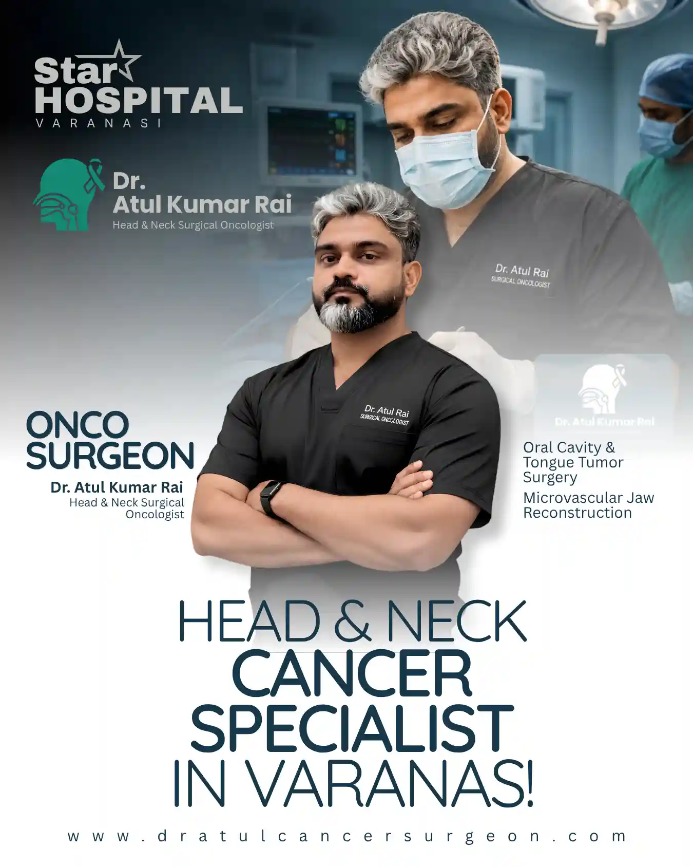 Dr. Atul Kumar Rai Head and Neck Cancer Specialist in Varanasi consulting a patient