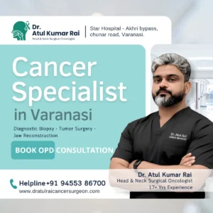 Dr Atul Kumar Rai cancer specialist in Varanasi consulting patient at Star Hospital