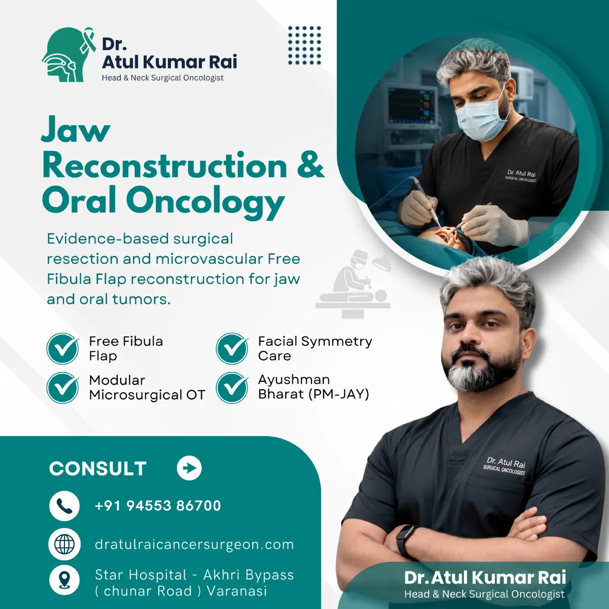 Jaw reconstruction and oral oncology surgical care at Star Hospital Varanasi